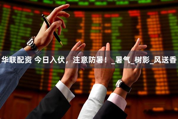 华联配资 今日入伏，注意防暑！_暑气_树影_风送香